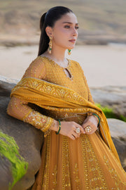 Mustard Heavily Embellished Pishwas Pakistani Wedding Dress