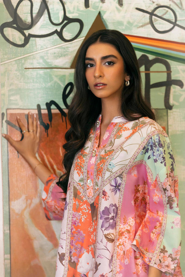 New Bright Elegant Floral Shade Ready To Wear Pakistani Salwar Kameez