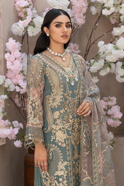 Green Balsam Embellished Pakistani Kameez Salwar Suit – Nameera by Farooq