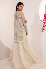 New Crystal White Embroidered Pakistani Wedding Dress in Jacket Style