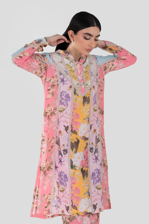 New Elegant Floral Blossom Ready To Wear Pakistani salwar Kameez 2024