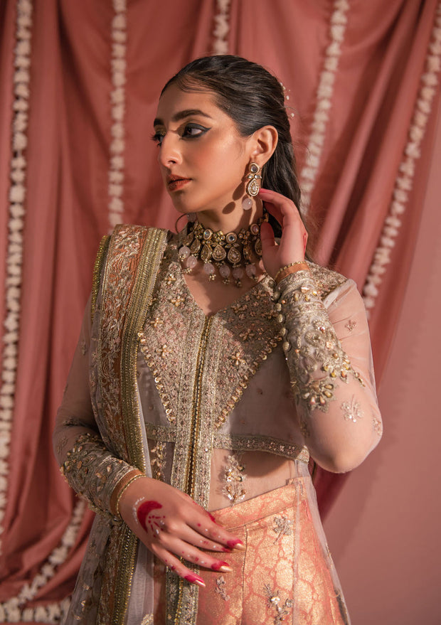 New Heavily Embellished OFF White Gown Style Pakistani Wedding Dress