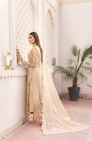 New Heavily Embellished Pakistani Golden Kameez Trousers Wedding Dress 2023