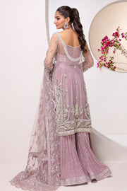 New Lavender Kameez Pakistani Wedding Dress in Crushed Sharara Style 2023