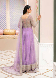 New Luxury Lilac Embroidered Pakistani Wedding Dress in Pishwas Sharara Style