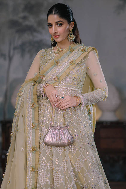 Luxury Mint Green Pakistani Wedding Dress Pishwas Style Nameera By Farooq 