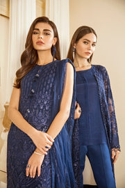 New Royal Blue Heavily Embroidered Pakistani Salwar Kameez Party Dress 2023