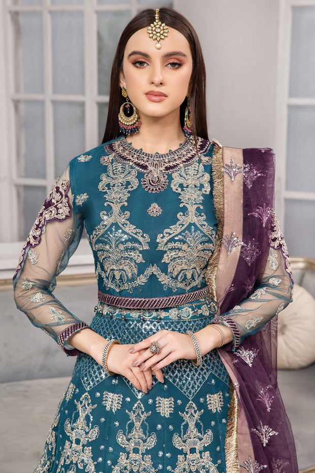 Sea Green Embellished Pakistani Maxi Style Wedding Dress – Nameera by ...