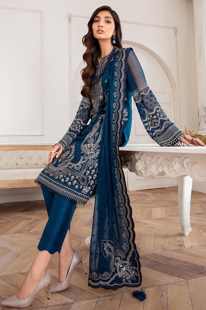 Teal Blue Heavily Embroidered Pakistani Salwar Kameez Party Wear ...