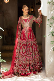 Open Gown with Lehenga Dupatta Pakistani Bridal Dress