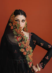 Pakistani Black Dress in Pishwas Style for Wedding Online