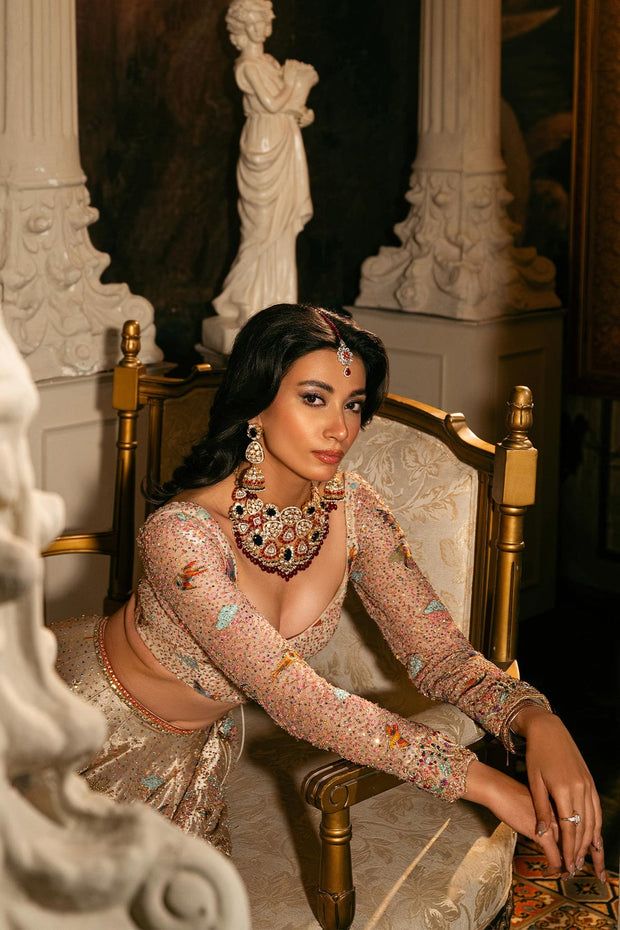 Pakistani Bridal Dress in Choli Lehenga Dupatta Style