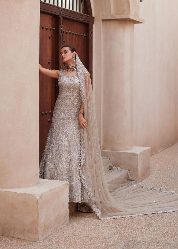 Pakistani Bridal Dress in Embellished Gown Style