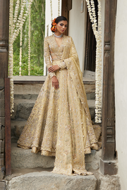 Pakistani Bridal Dress in Gown Dupatta Lehenga Style