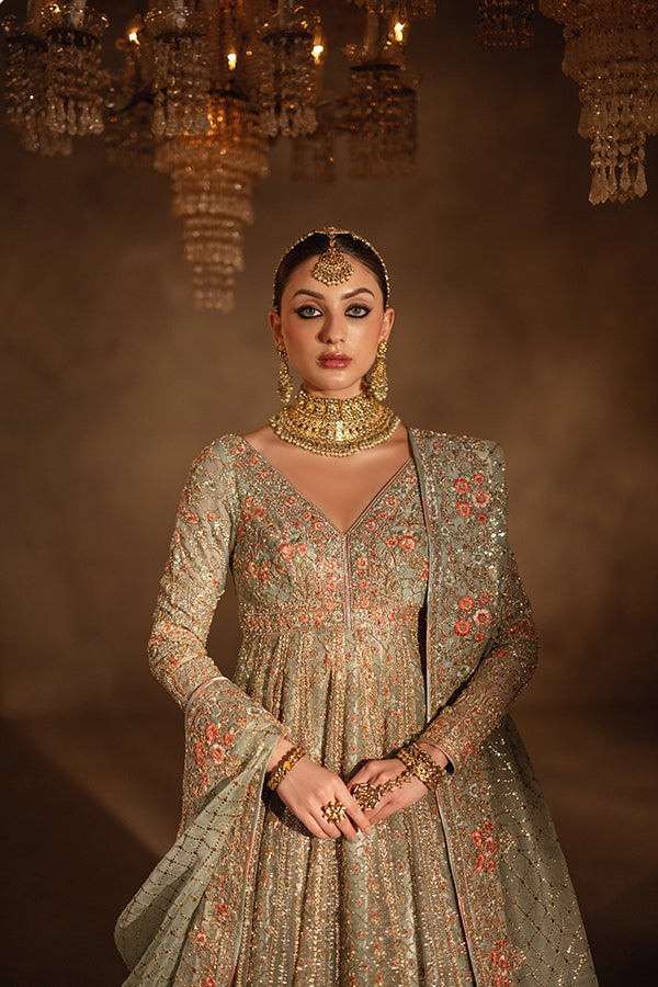 Pakistani Bridal Dress in Gown Dupatta Style