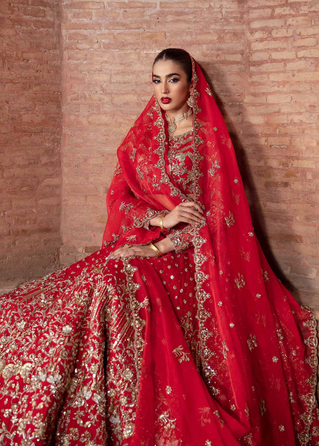 Pakistani Bridal Dress in Hot Pink Choli Lehenga Style Online