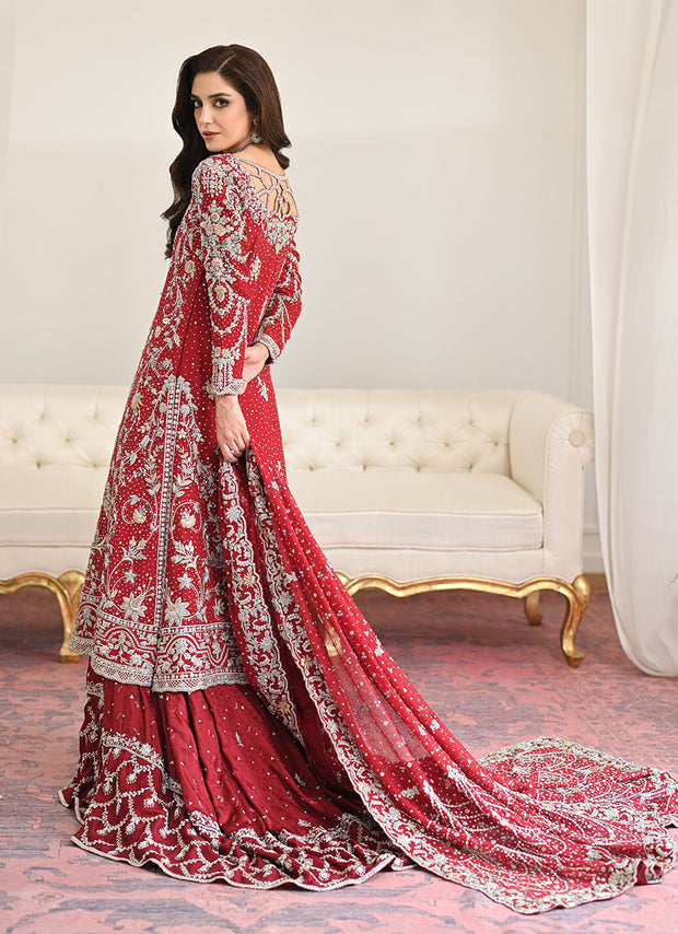 Pakistani Bridal Dress in Kameez Farshi Lehenga Style