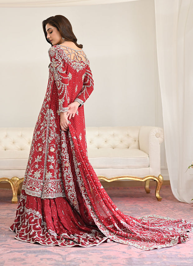 Pakistani Bridal Dress in Kameez Farshi Lehenga Style