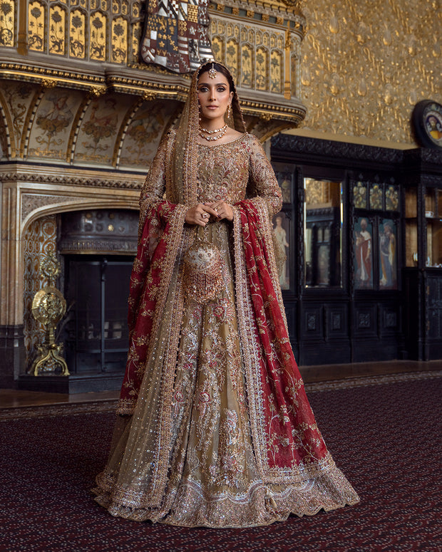 Pakistani Bridal Dress in Lehenga Choli Style