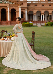 Pakistani Bridal Dress in Mint Lehenga and Shirt Style