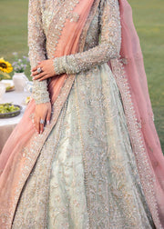 Pakistani Bridal Dress in Mint Lehenga and Shirt Style Online