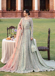 Pakistani Bridal Dress in Mint Lehenga and Shirt Style