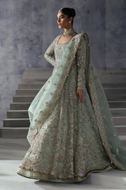 Pakistani Bridal Dress in Open Gown Lehenga Style