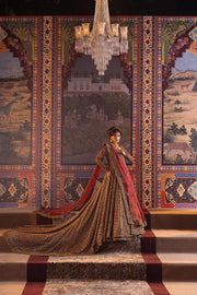 Pakistani Bridal Dress in Open Jacket and Lehenga Style