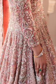 Pakistani Bridal Dress in Open Pishwas and Lehenga Style