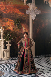 Pakistani Bridal Dress in Open Pishwas Style