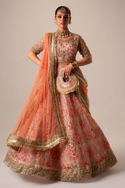 Pakistani Bridal Dress in Organza Choli Lehenga Style