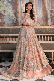 Pakistani Bridal Dress in Peach Pishwas Lehenga Style