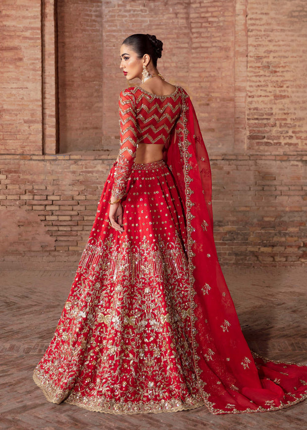 Pakistani Bridal Dress in Pink Choli Lehenga Style