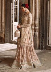 Pakistani Bridal Dress in Pink Shirt and Gharara Style Online