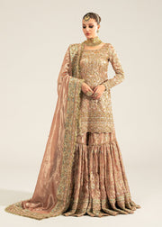 Pakistani Bridal Dress in Pink Shirt and Gharara Style