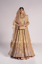 Pakistani Bridal Dress in Pishwas Frock Lehenga Style