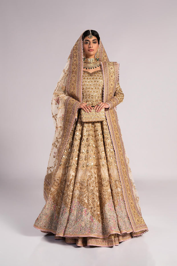 Pakistani Bridal Dress in Pishwas Frock Lehenga Style