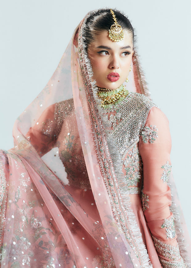 Pakistani Bridal Dress in Pishwas Frock and Sharara Style