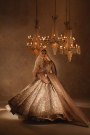 Pakistani Bridal Dress in Pishwas Lehenga Dupatta Style