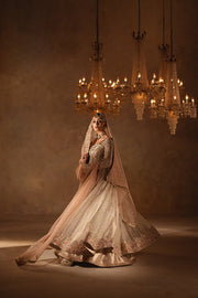 Pakistani Bridal Dress in Pishwas Lehenga and Dupatta Style