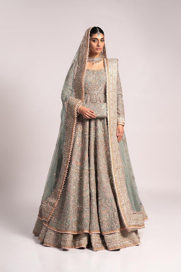 Pakistani Bridal Dress in Pishwas and Lehnga Style