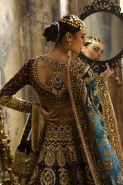 Pakistani Bridal Dress in Purple Choli Lehenga Style