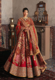 Pakistani Bridal Dress in Red Lehenga and Choli Style Online