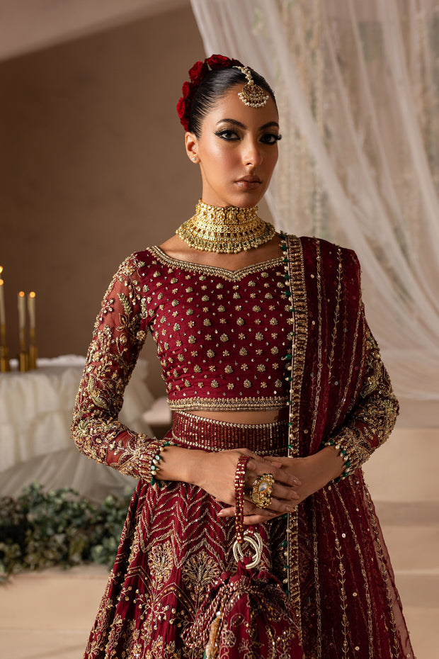 Pakistani Bridal Dress in Wedding Choli Lehenga Style