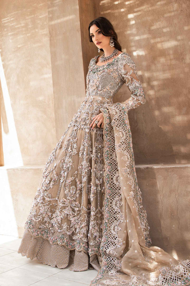 Pakistani Bridal Dress in Royal Frock and Lehenga Style