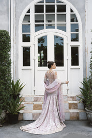 Pakistani Bridal Dress in Shirt Lehenga and Dupatta Style