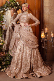 Pakistani Bridal Dress in Tissue Choli Lehenga Style