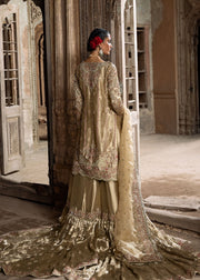 Pakistani Bridal Dress in Tissue Gharara Style