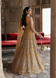 Pakistani Bridal Dress in Yellow Gown Lehenga Style Online