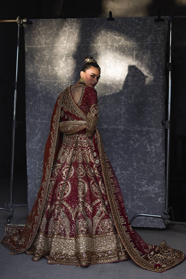 Pakistani Bridal Lehenga Choli with Double Dupattas